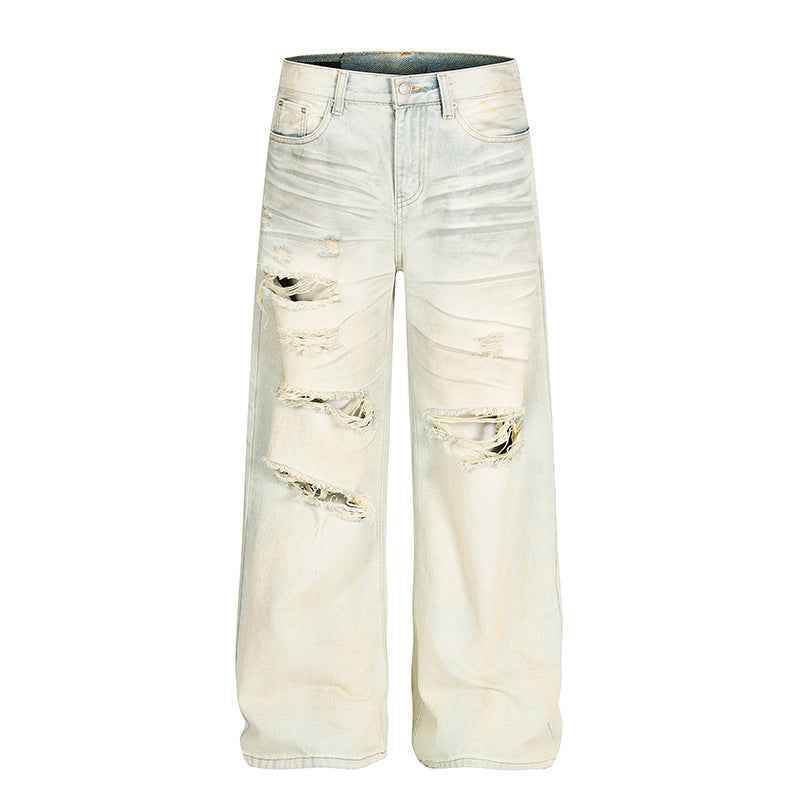Dirty dyed ripped denim jeans for men | MuddyStock Originals