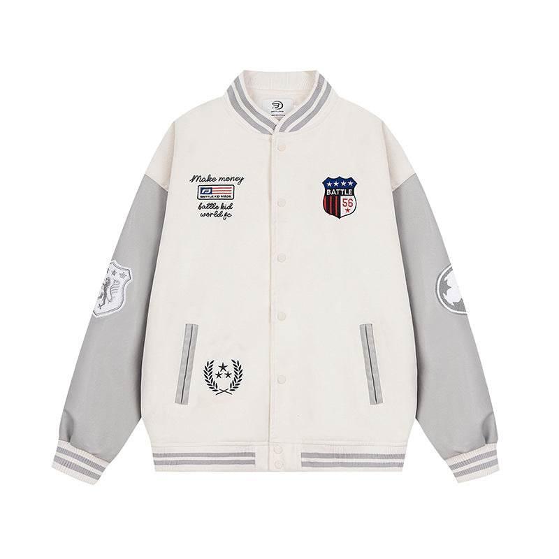 Embroidered Baseball Jacket for Men and Women | MuddyStock Originals Apricot