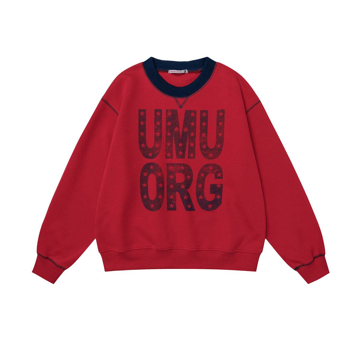 Loose Letter Print Crew Neck Sweatshirt for Women | MuddyStock Originals Red MuddyStock