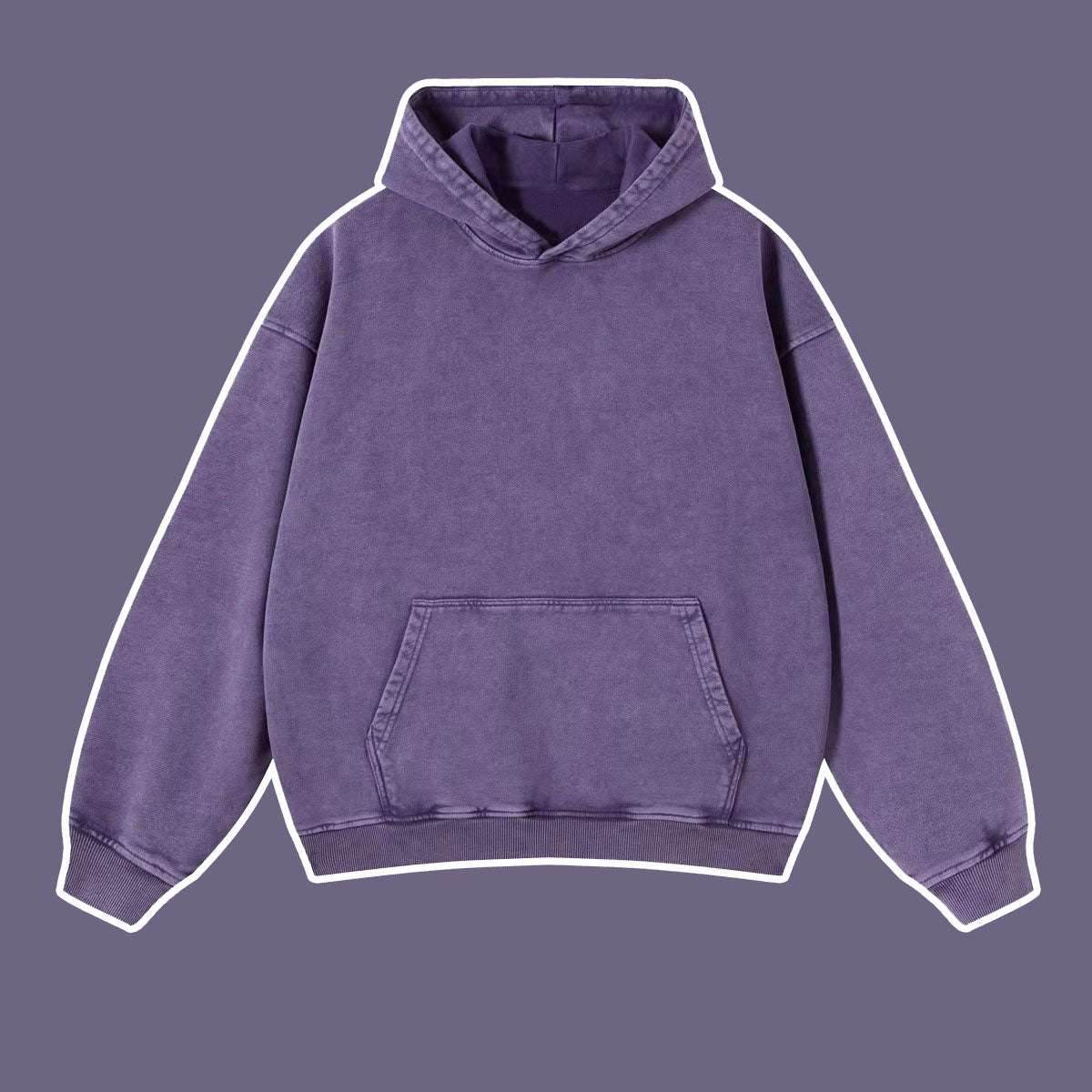 Vintage distressed washed pullover hoodie loose fitting unisex | MuddyStock Originals purple MuddyStock