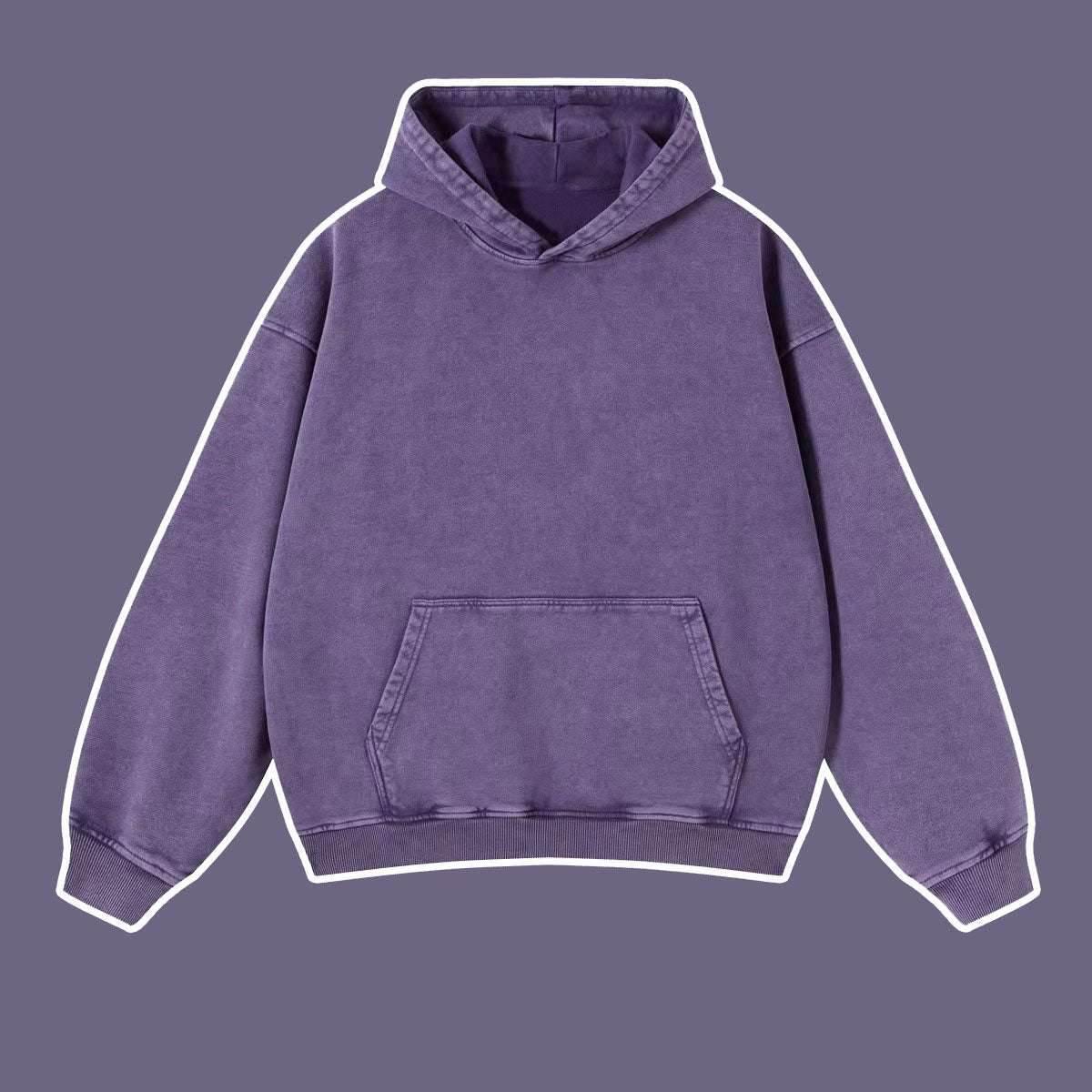 Vintage distressed washed pullover hoodie loose fitting unisex | MuddyStock Originals purple