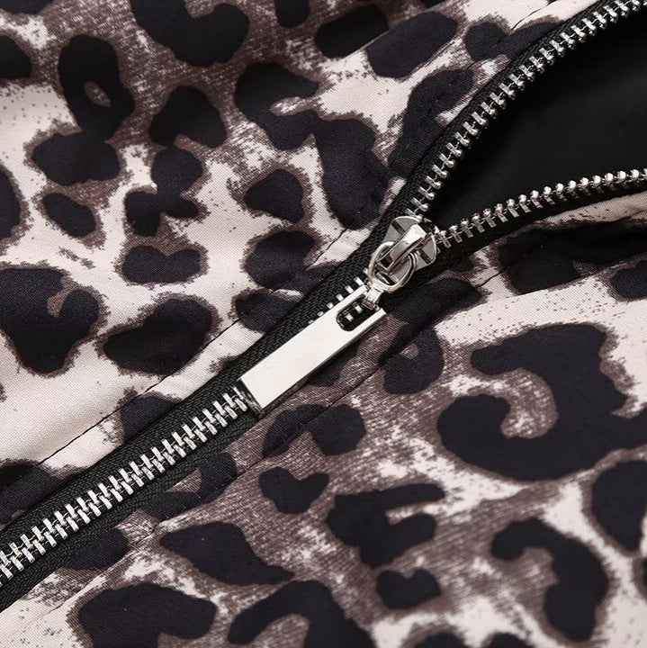 Retro leopard print jacket for women MuddyStock