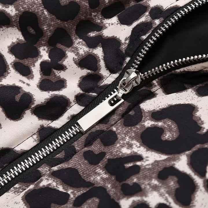 Retro leopard print jacket for women