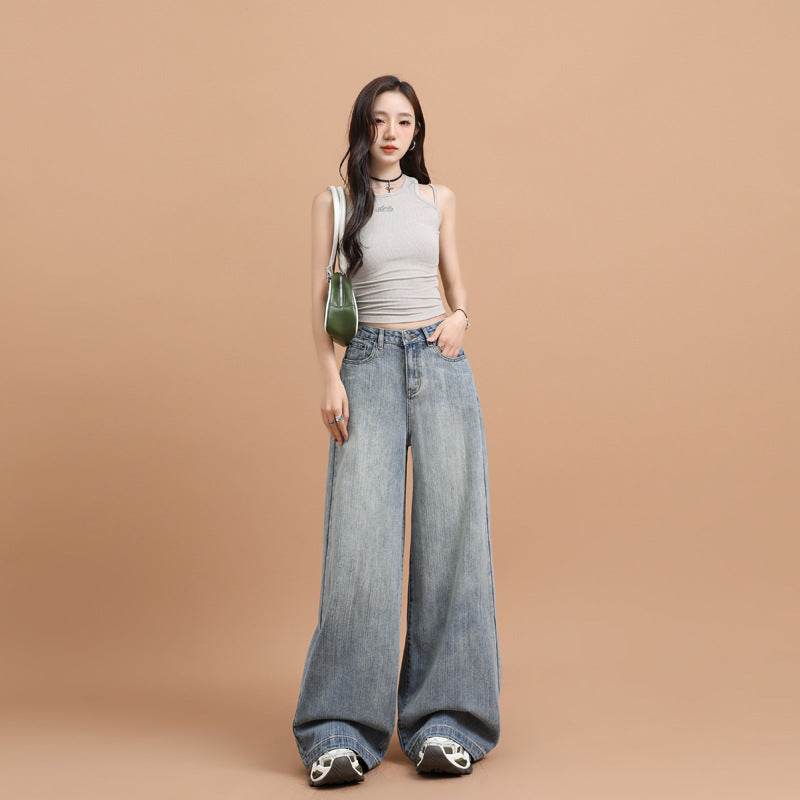Retro Style Straight Floor-Length Trousers For Women | MuddyStock Originals Extended Sea Salt Blue MuddyStock