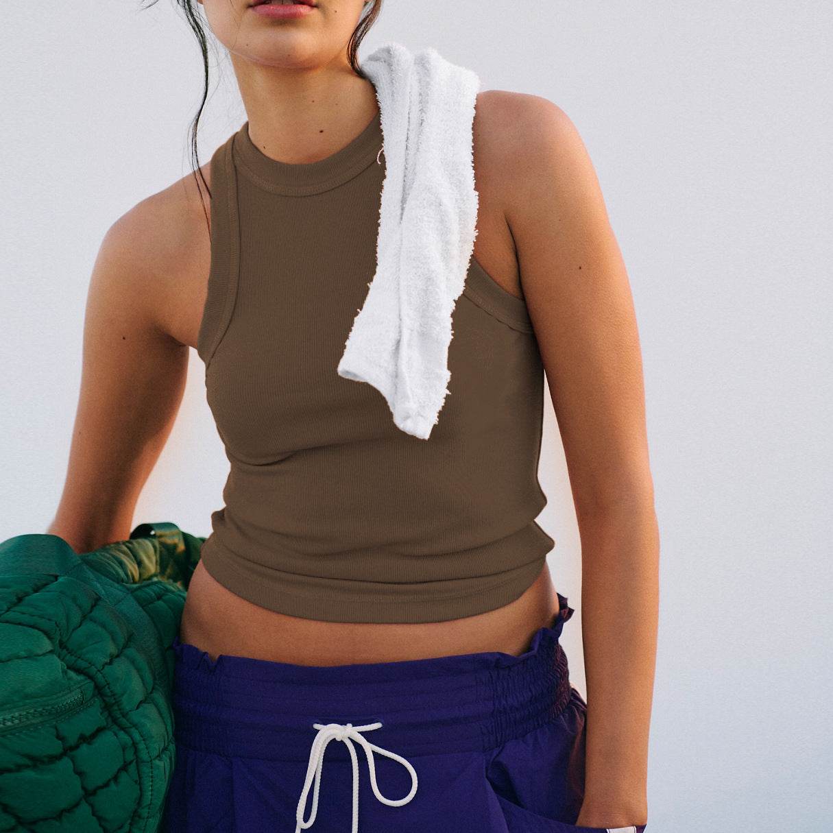 Women's Slim Round Neck Tank | MuddyStock Originals E25B1372-028 Coffee MuddyStock