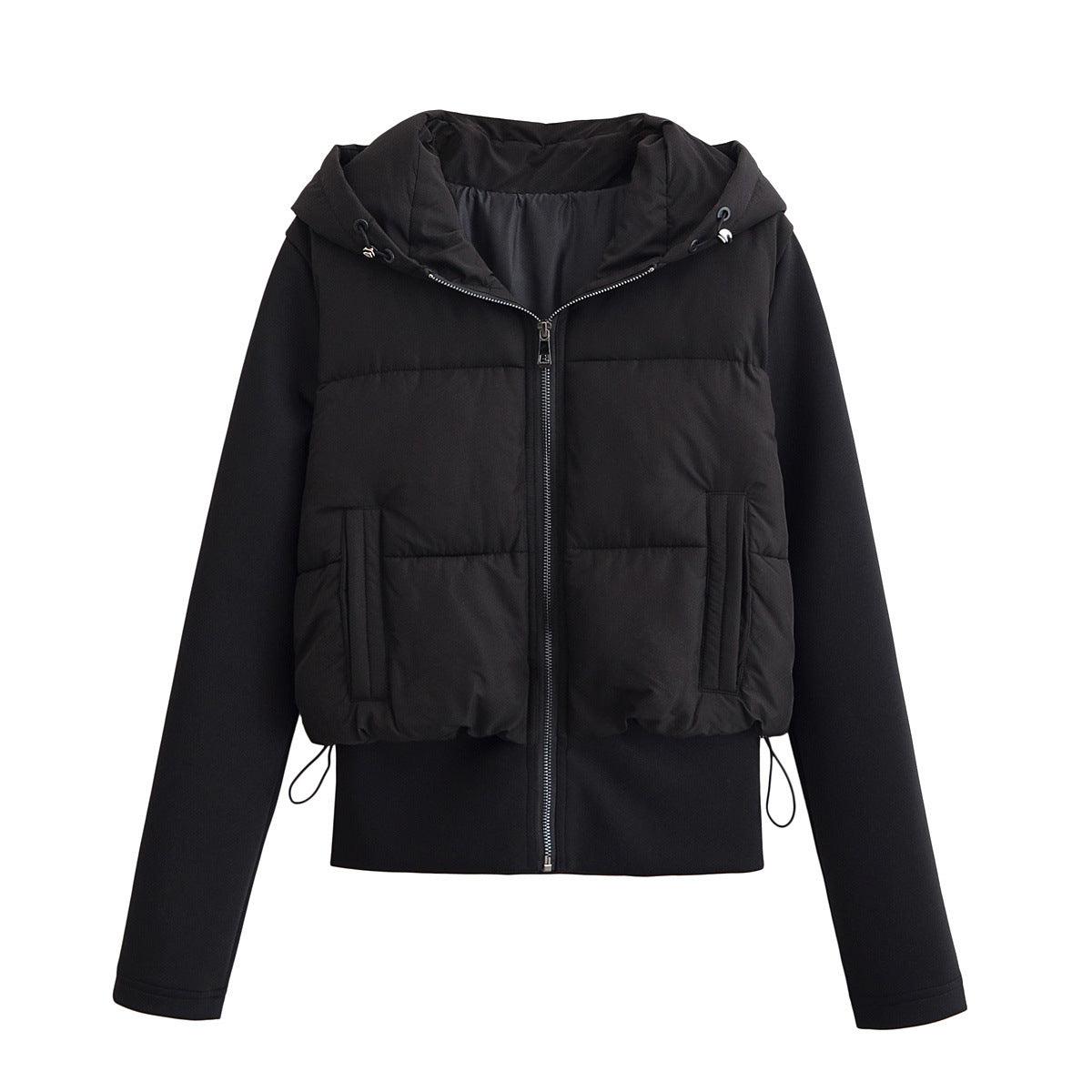 Simple and lightweight hooded patchwork jacket for women | MuddyStock Originals