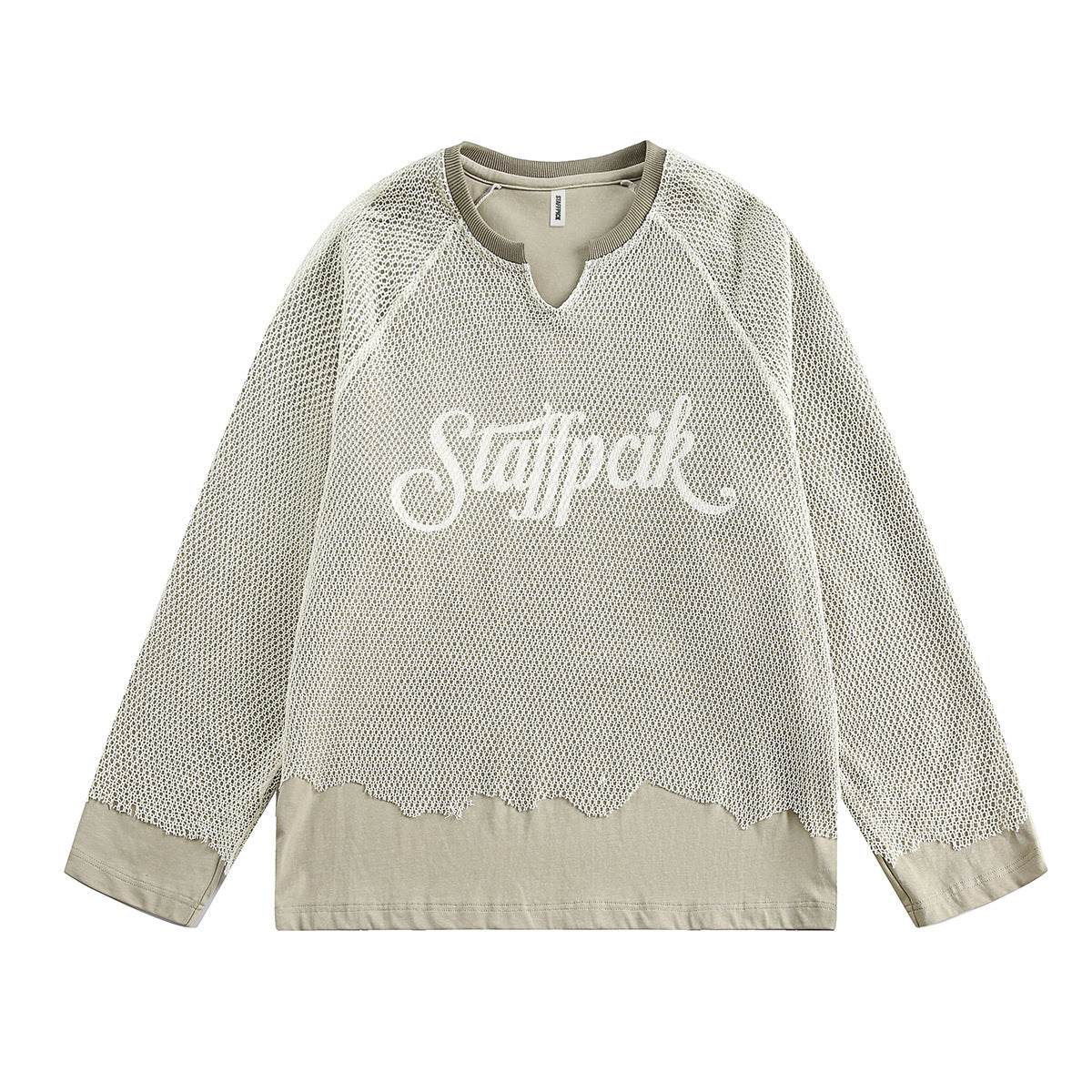 Hollow out mesh spliced sweatshirt for men and women | MuddyStock Originals MuddyStock