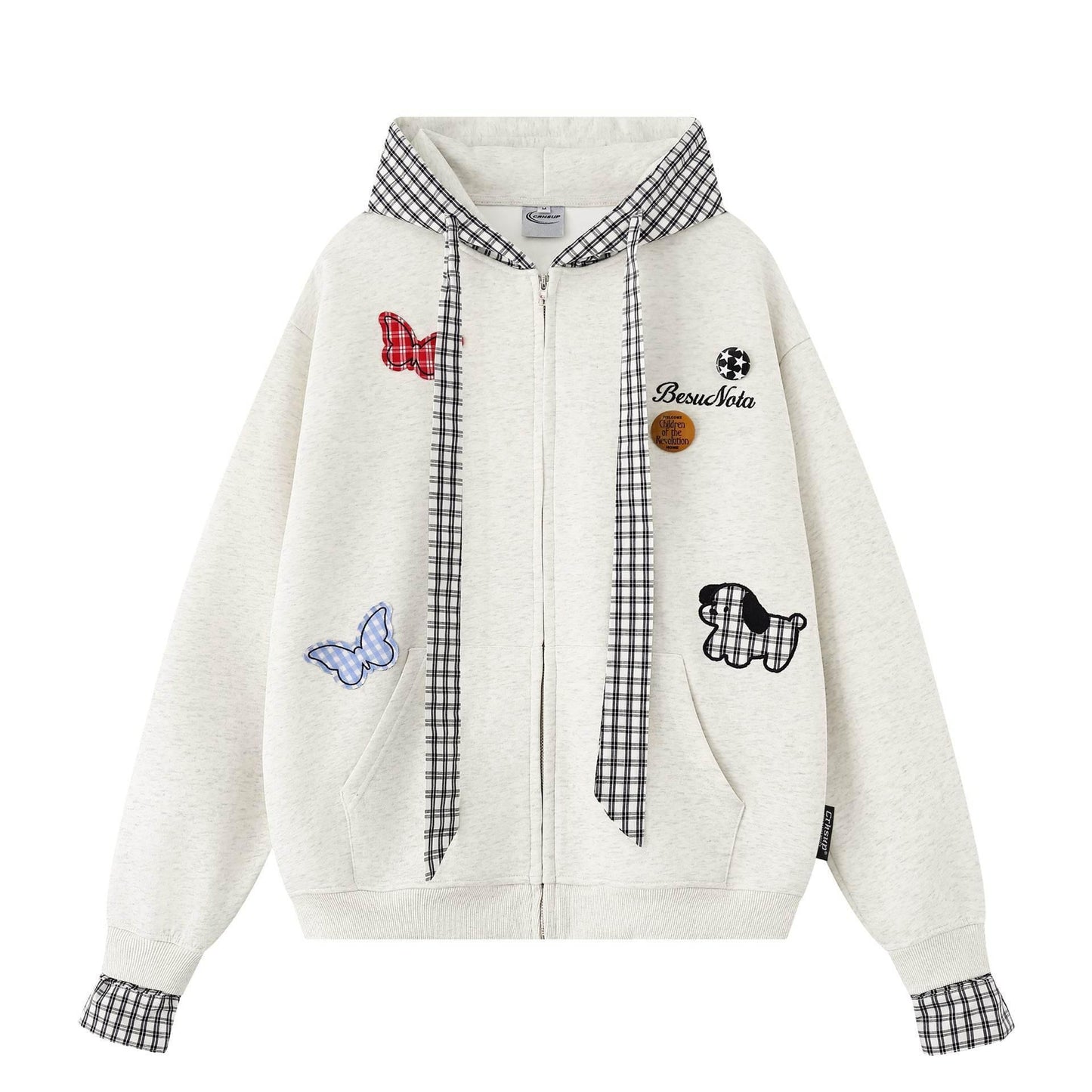 Retro Spliced Fake Two-Piece Loose Hoodie for Men and Women | MuddyStock Originals Gray