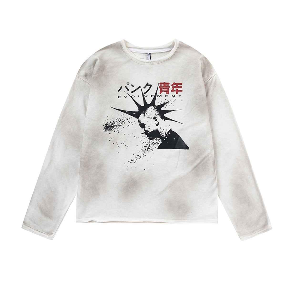 Dirty dye washed T-shirt with long sleeves for men | MuddyStock Originals