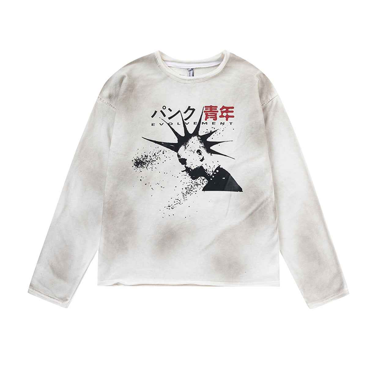 Dirty dye washed T-shirt with long sleeves for men | MuddyStock Originals MuddyStock