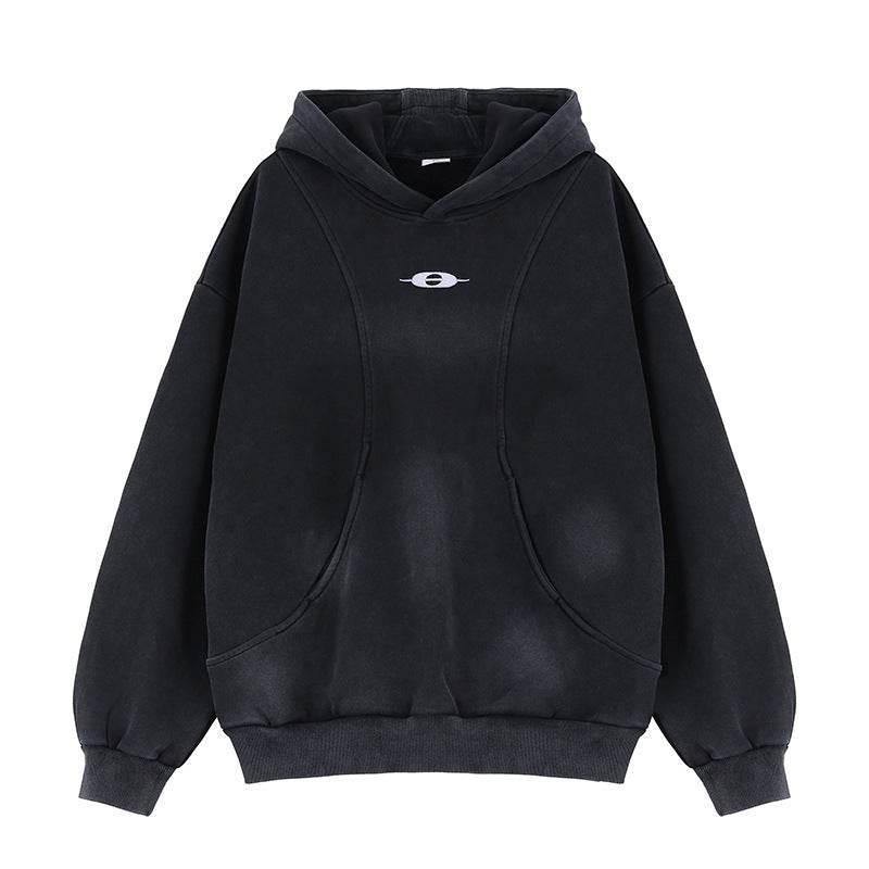 Deconstructed Patchwork Fleece Hoodie For Men