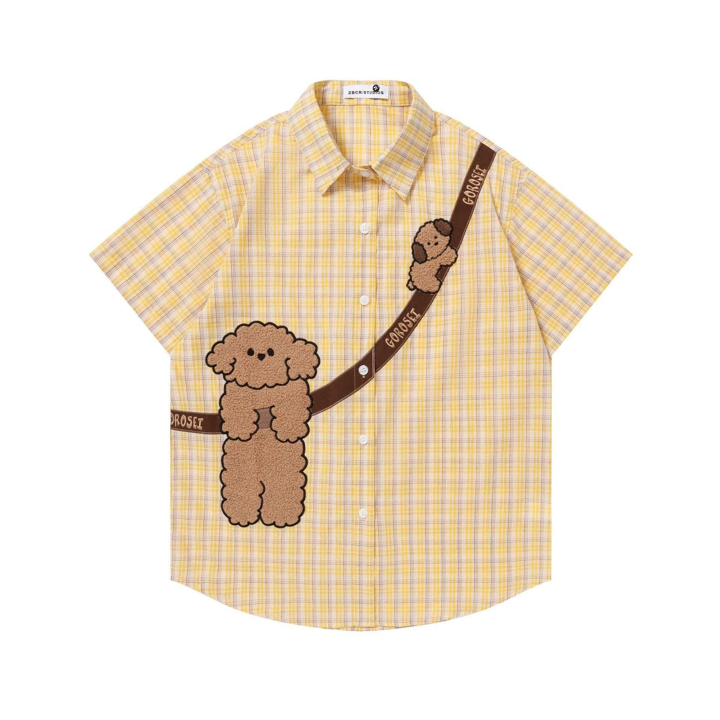 Puppy hairy short sleeved shirt for men | MuddyStock Originals Yellow