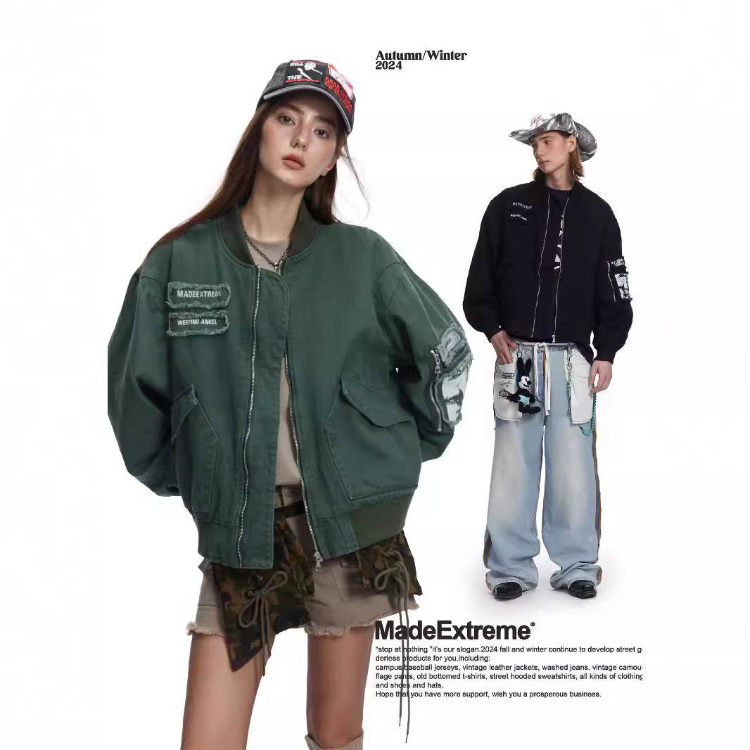 Pocket Design Patchwork Cotton Workwear Bomber Jacket For Men And Women | MuddyStock Originals MuddyStock