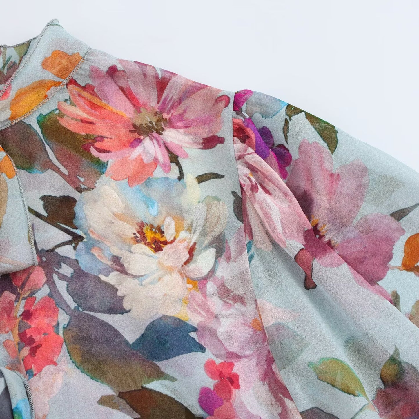 Bow embellished floral print long sleeved top for women | MuddyStock Originals MuddyStock