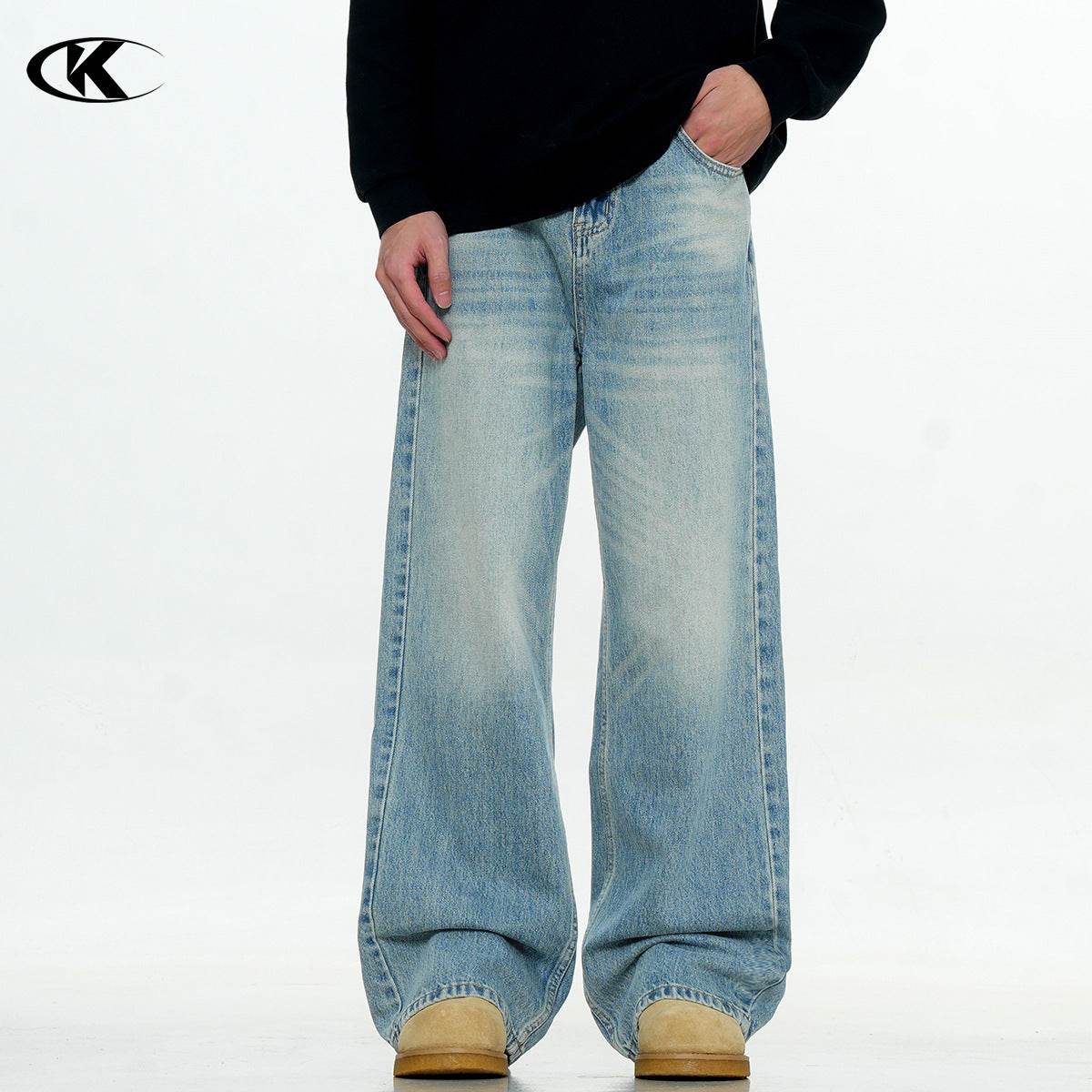 Simple Clean Fit Vintage Loose Casual Jeans For Men | MuddyStock Originals MuddyStock