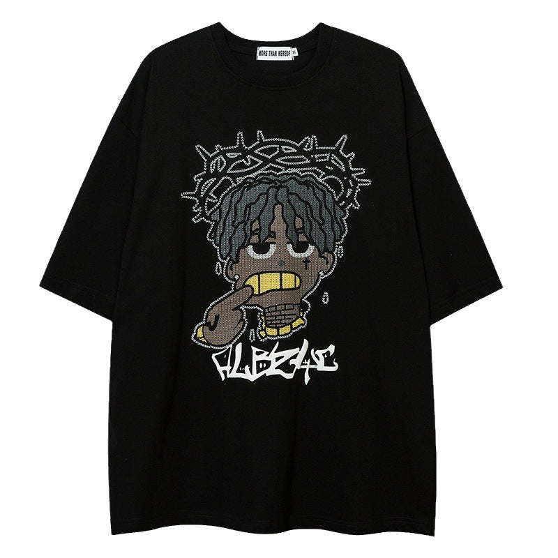 Cartoon Loose Half Sleeve Streetwear Short Sleeve T-Shirt For Men | MuddyStock Originals MuddyStock