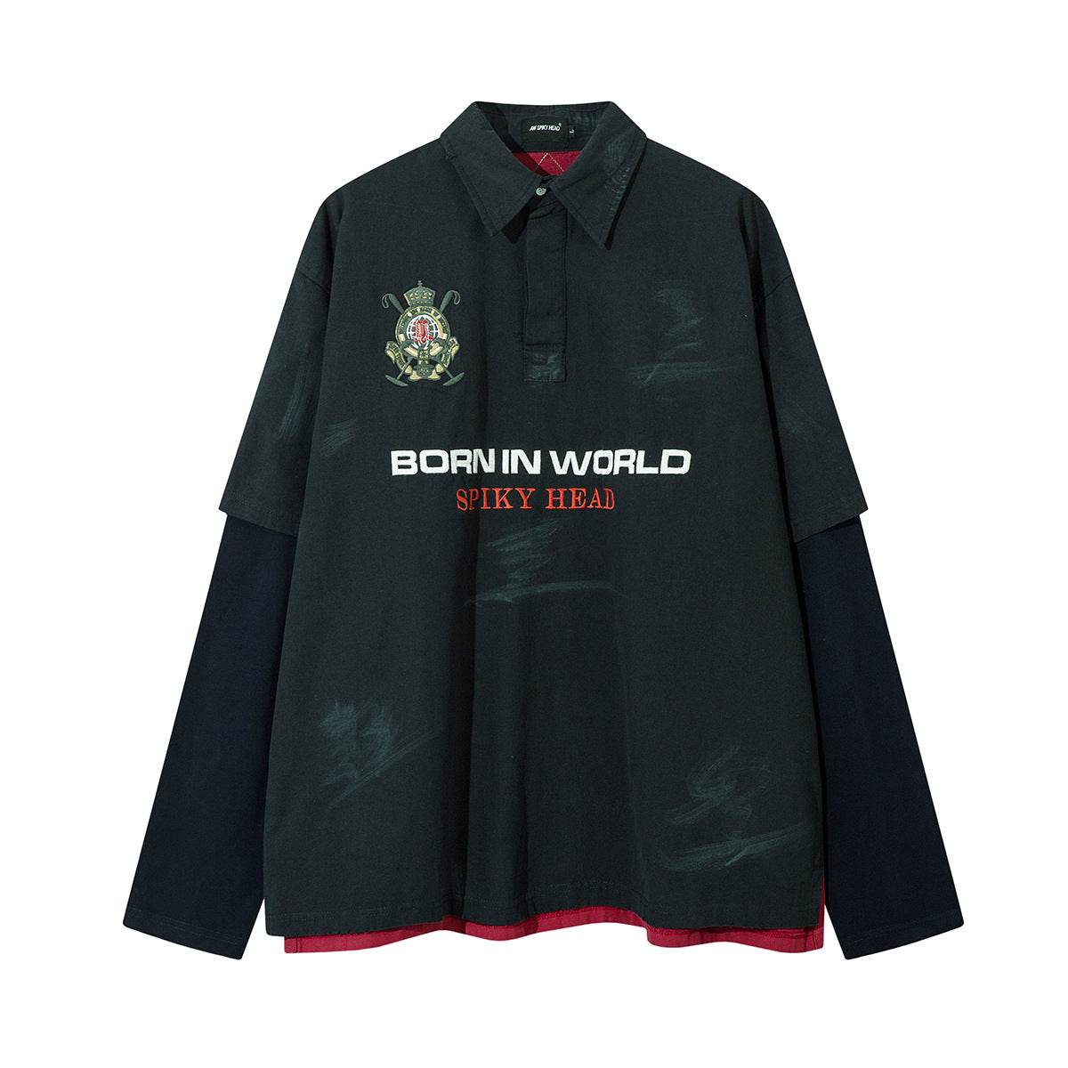 Fake two embroidered polo collar Jersey For Men And Women | MuddyStock Originals MuddyStock