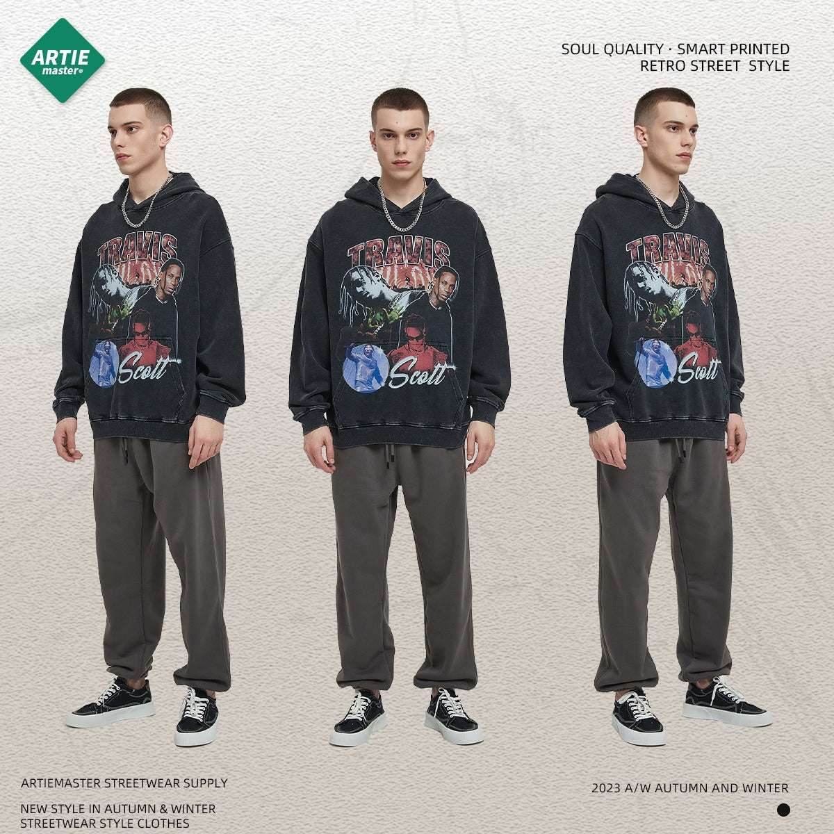 Breathable distressed printed hoodie for men | MuddyStock Originals MuddyStock