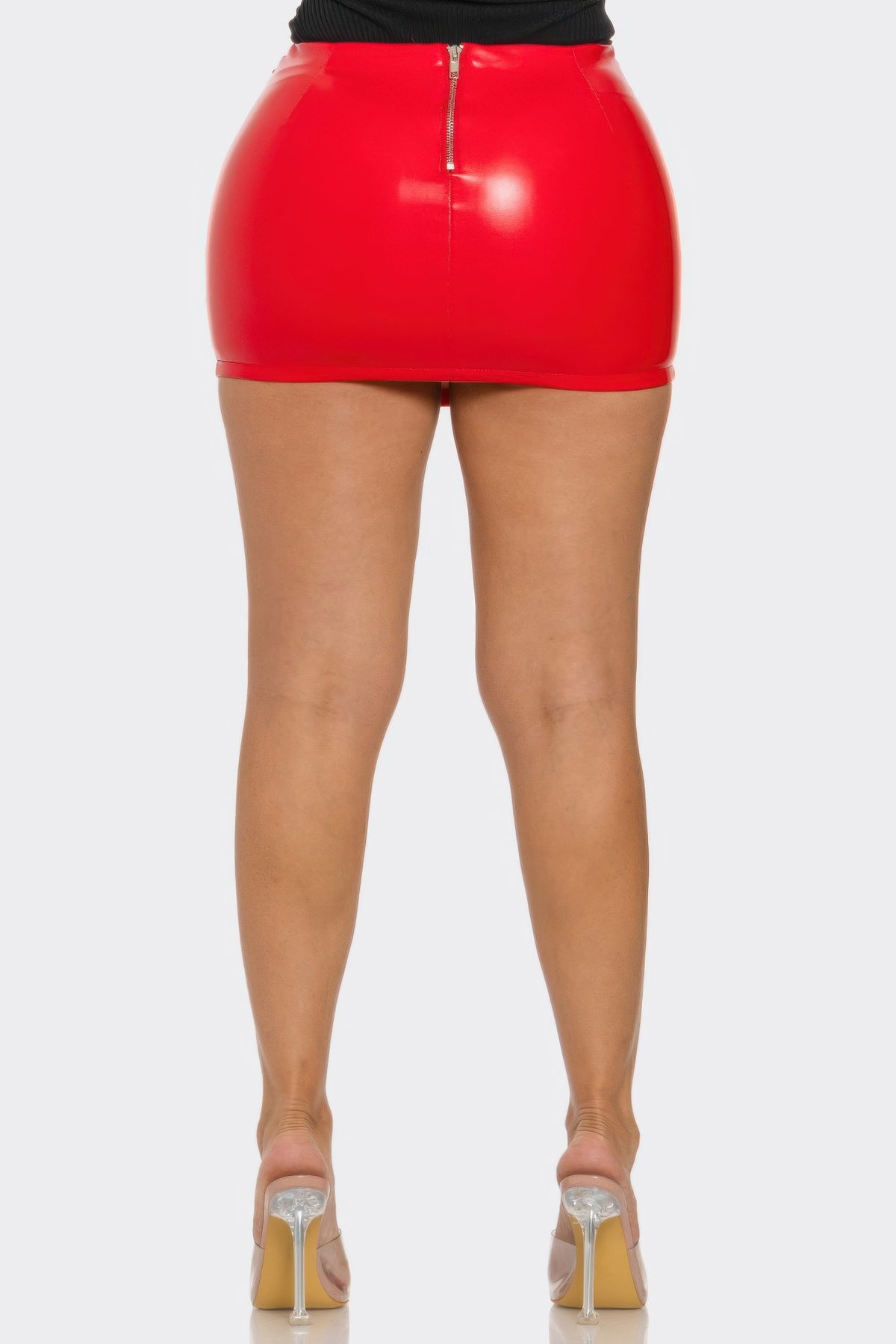 Faux Leather Mini Skirt For Women