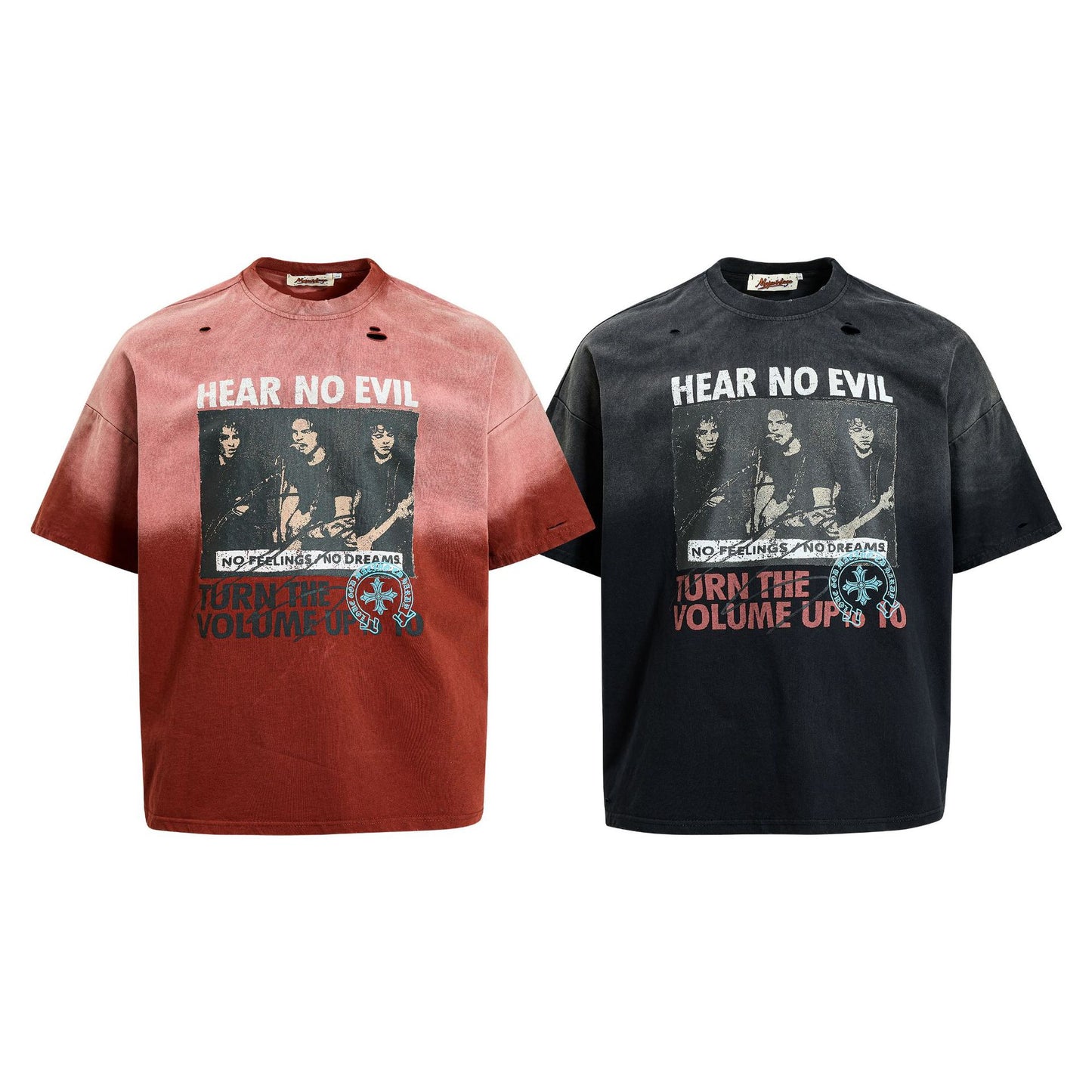 Rock band washes old short sleeved T-shirt for men | MuddyStock Originals