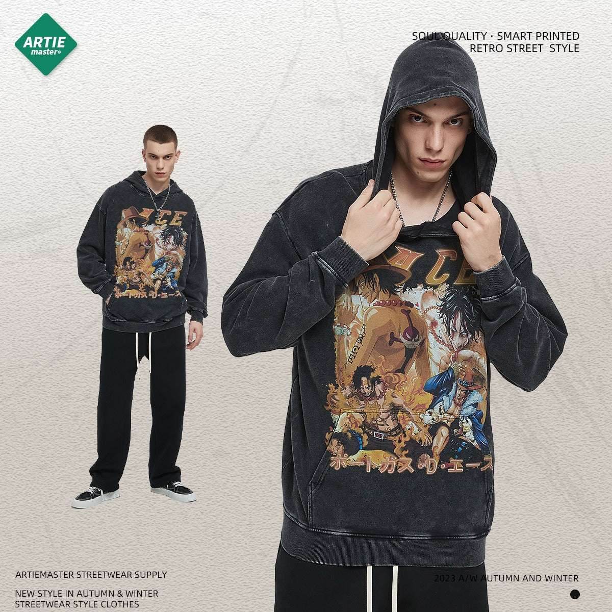 Vintage distressed loose washed men's hoodie | MuddyStock Originals MuddyStock