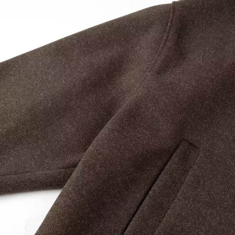 Collar long sleeved woolen coat for women | MuddyStock Originals MuddyStock
