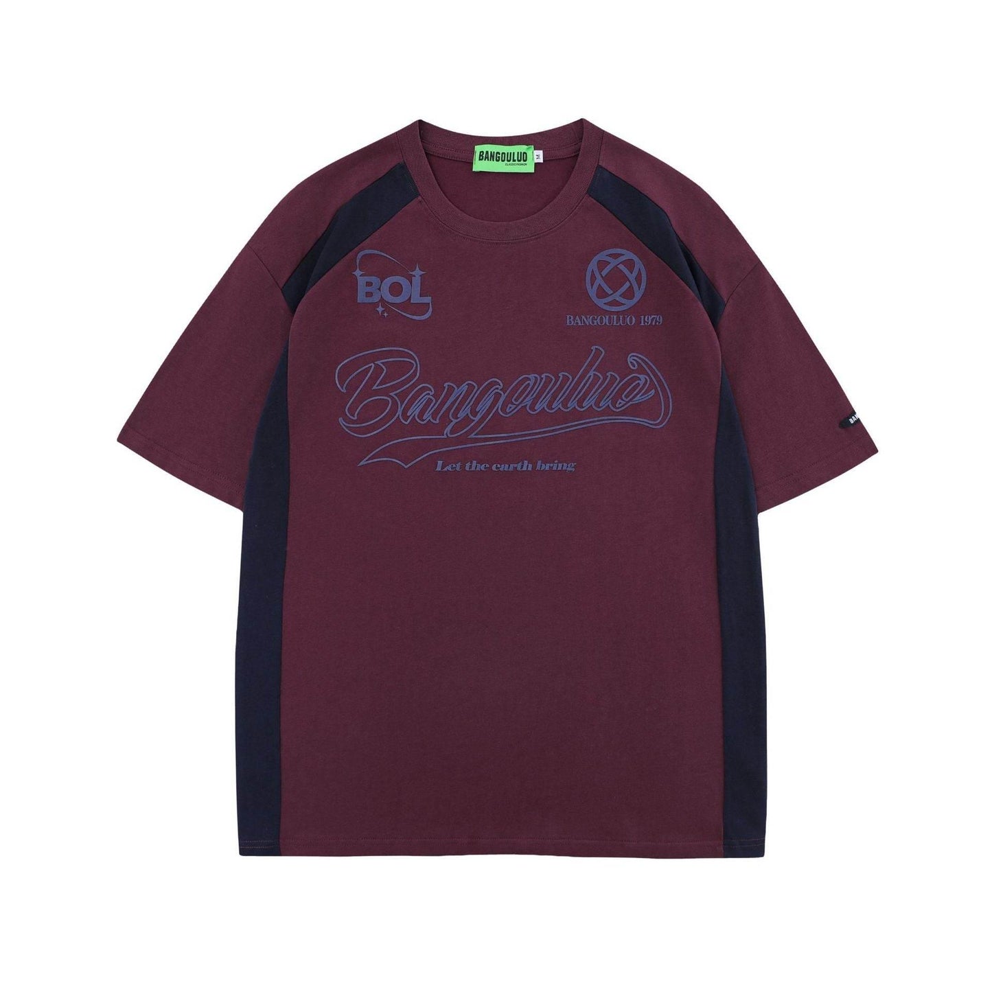 Short sleeved motorcycle style loose hip hop sports T-shirt for men and women | MuddyStock Originals Dark Red