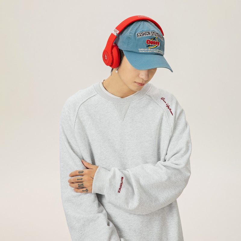 Round neck hoodie men's American letter embroidered | MuddyStock Originals MuddyStock