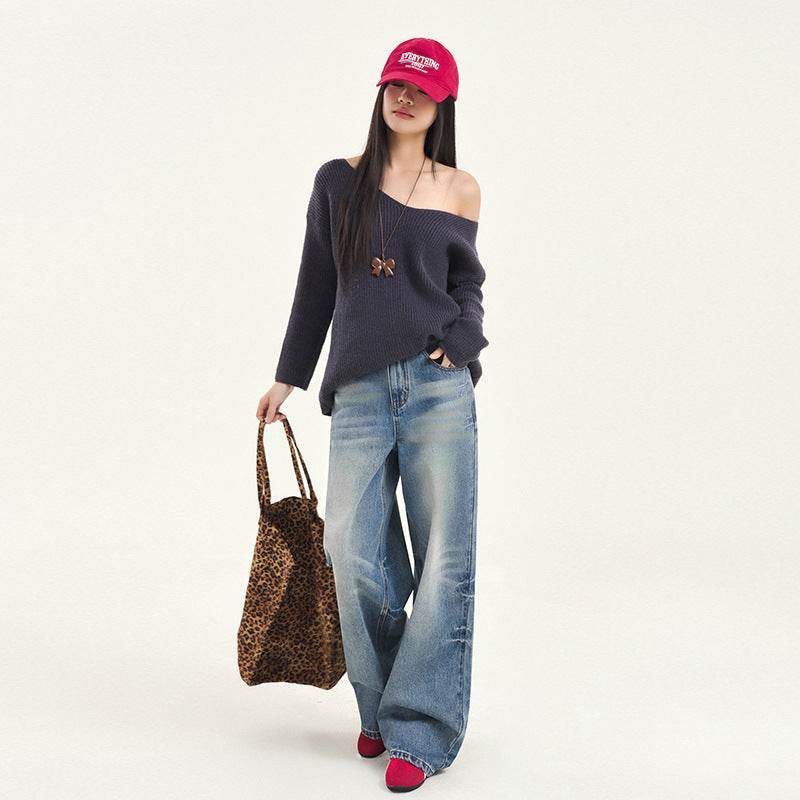 Women's Washed High Street Floor-Length Denim Pants | MuddyStock Originals MuddyStock