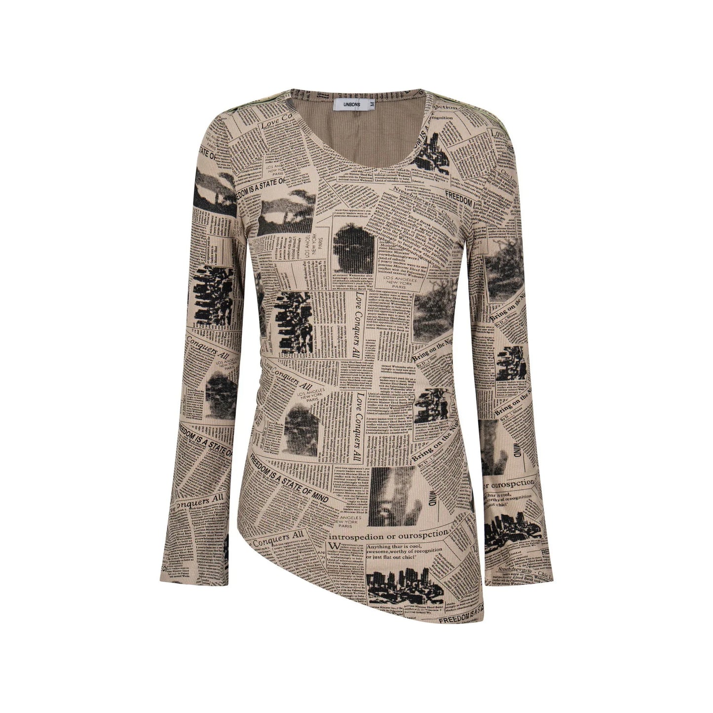 Slim fit semi open neck long sleeved top for women | MuddyStock Originals Khaki