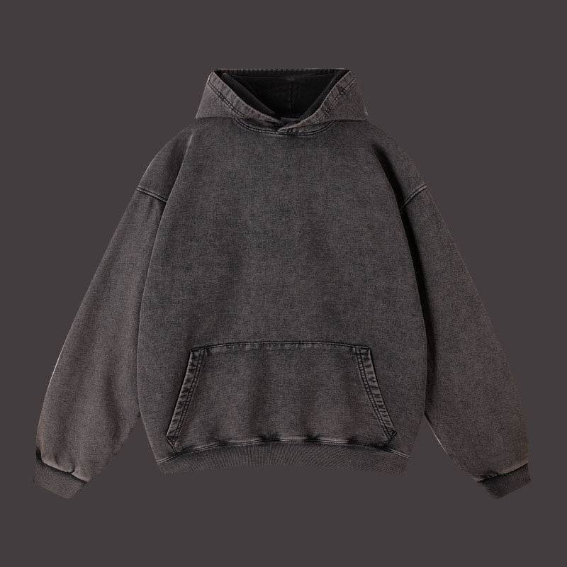 Vintage distressed washed pullover hoodie loose fitting unisex | MuddyStock Originals Black MuddyStock