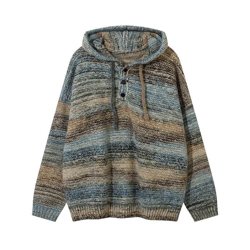 Gradient pullover hooded sweater for women Blue MuddyStock