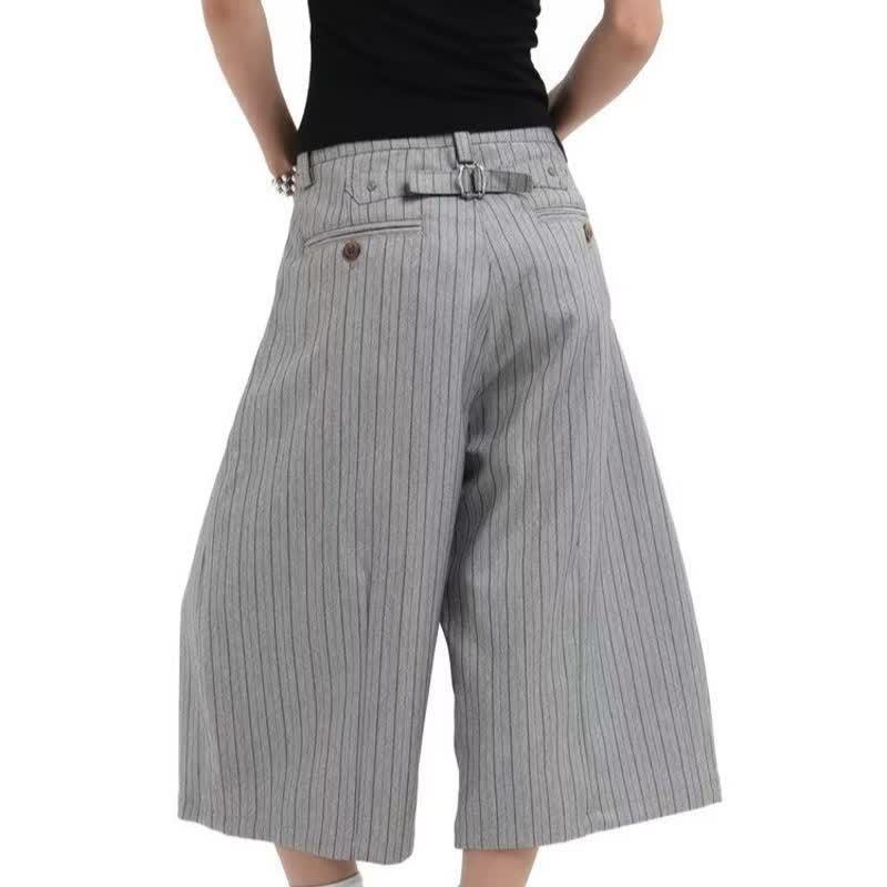 Retro Loose Casual Striped Seven-Quarter Pants For Men | MuddyStock Originals