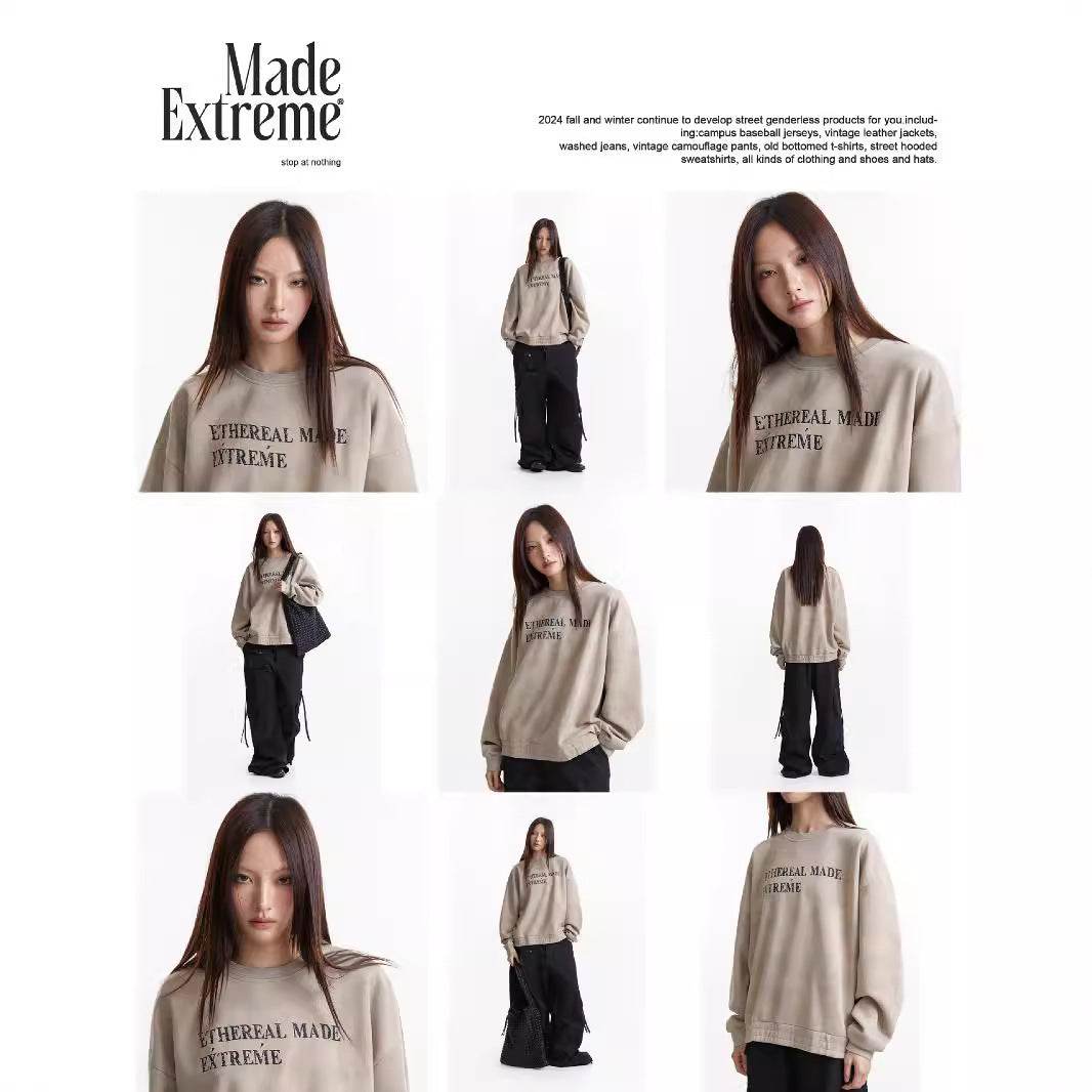 Vintage Letter Patchwork Embroidered Autumn Winter Sweatshirt For Women | MuddyStock Originals MuddyStock