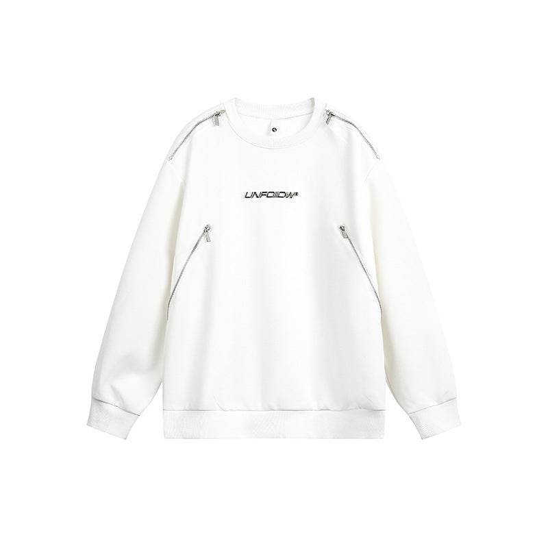Street Style Personalized Loose Sweatshirt For Men | MuddyStock Originals White MuddyStock