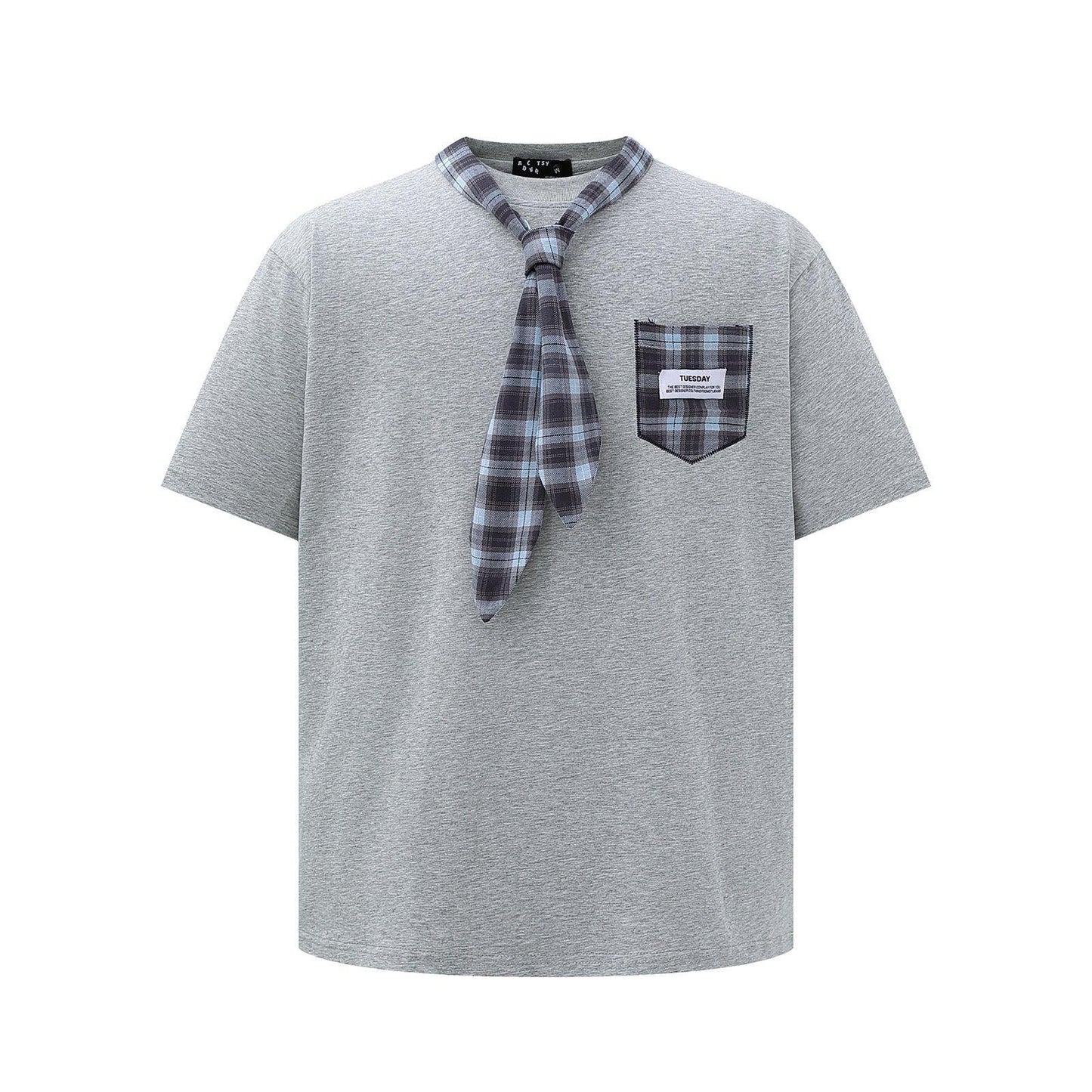 Splicing tie short sleeved T-shirt For Men | MuddyStock Originals Gray