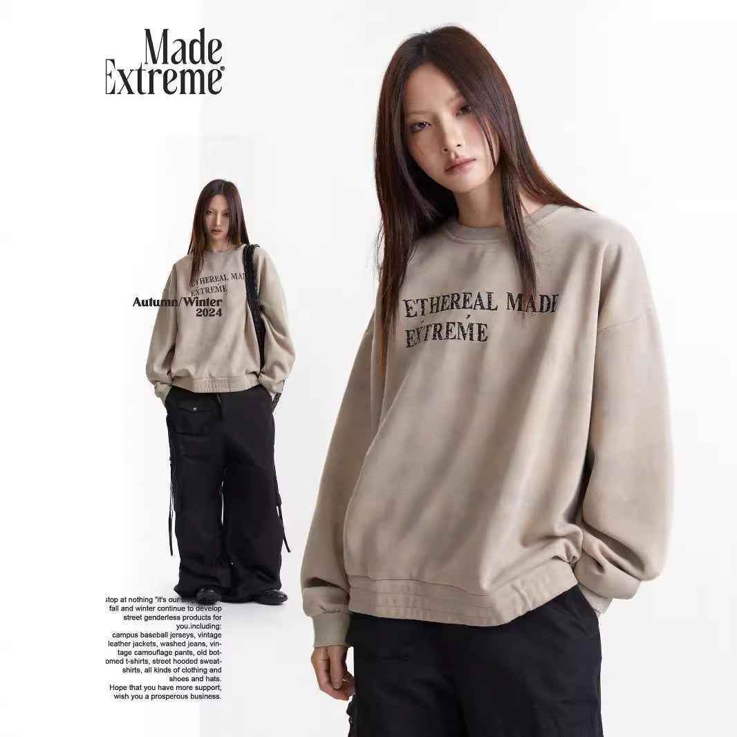 Vintage Letter Patchwork Embroidered Autumn Winter Sweatshirt For Women | MuddyStock Originals MuddyStock