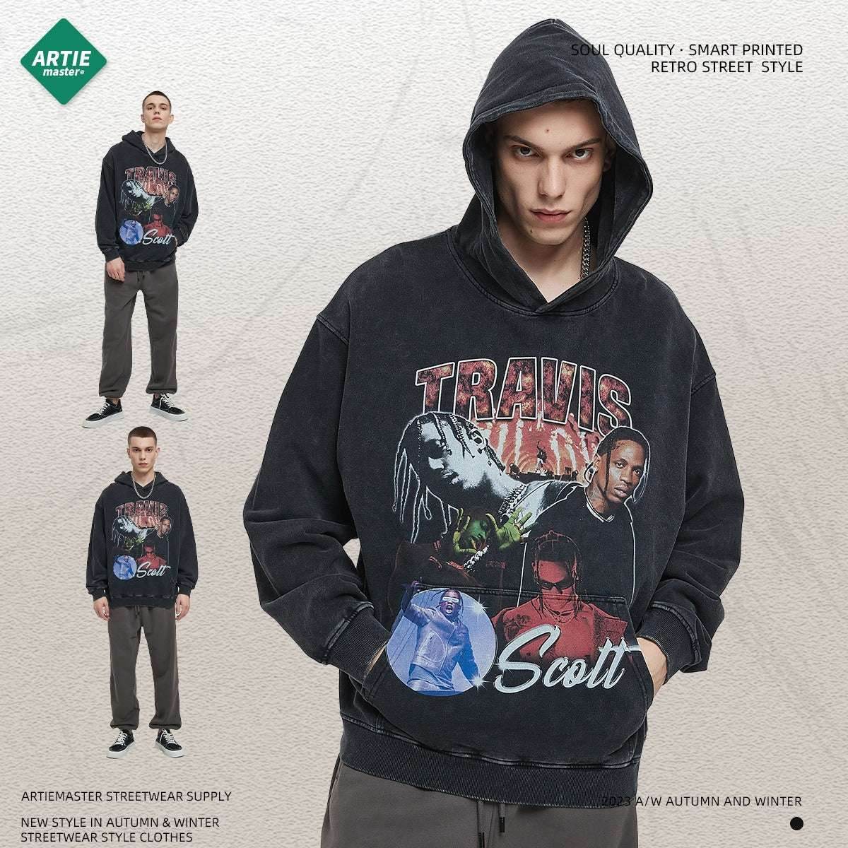 Breathable distressed printed hoodie for men | MuddyStock Originals MuddyStock