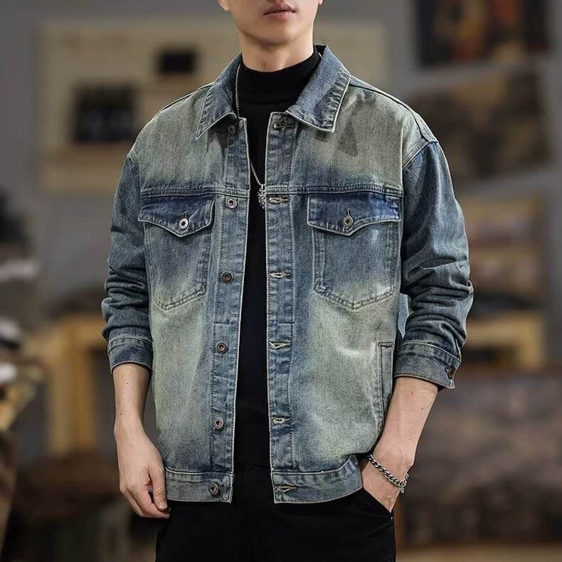 Men's washed vintage denim jacket for men | MuddyStock Originals MuddyStock