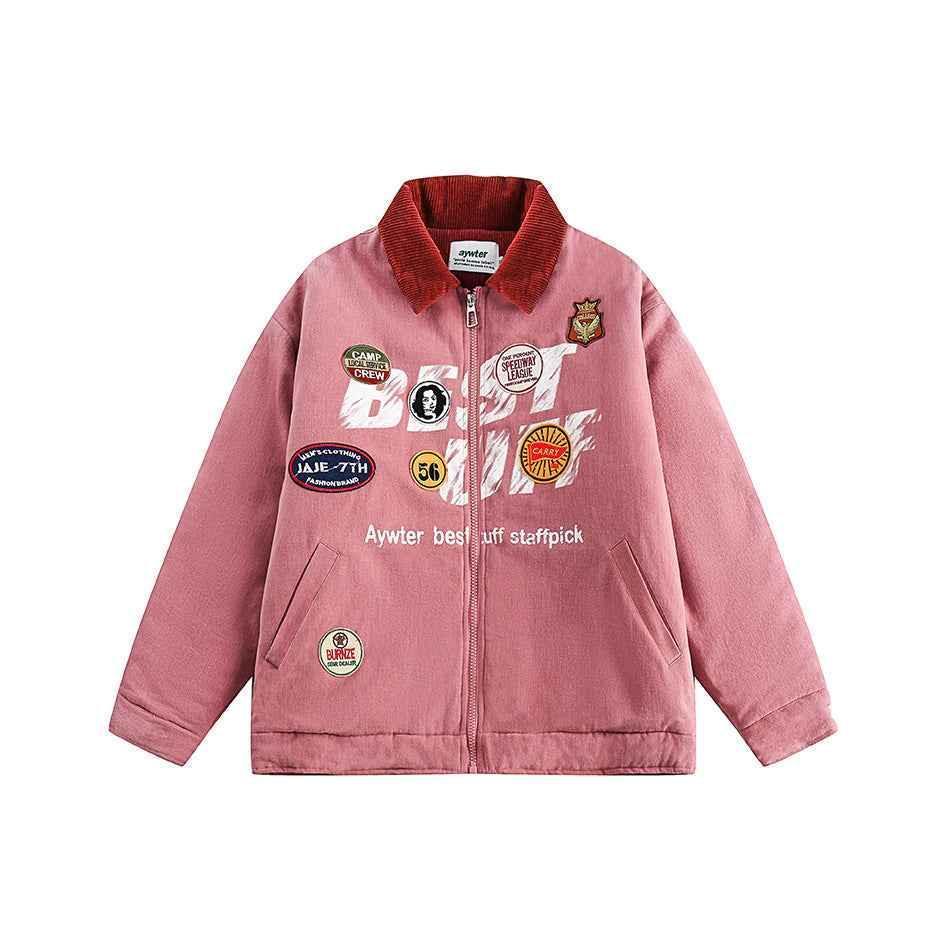 Washed printed jacket for women | MuddyStock Originals Dusty Pink