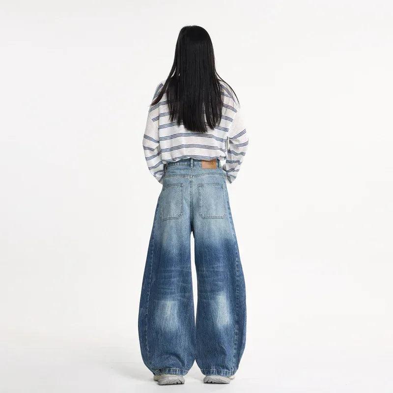 Washed Cracked Knife-Edge Denim Pants for Women | MuddyStock Originals