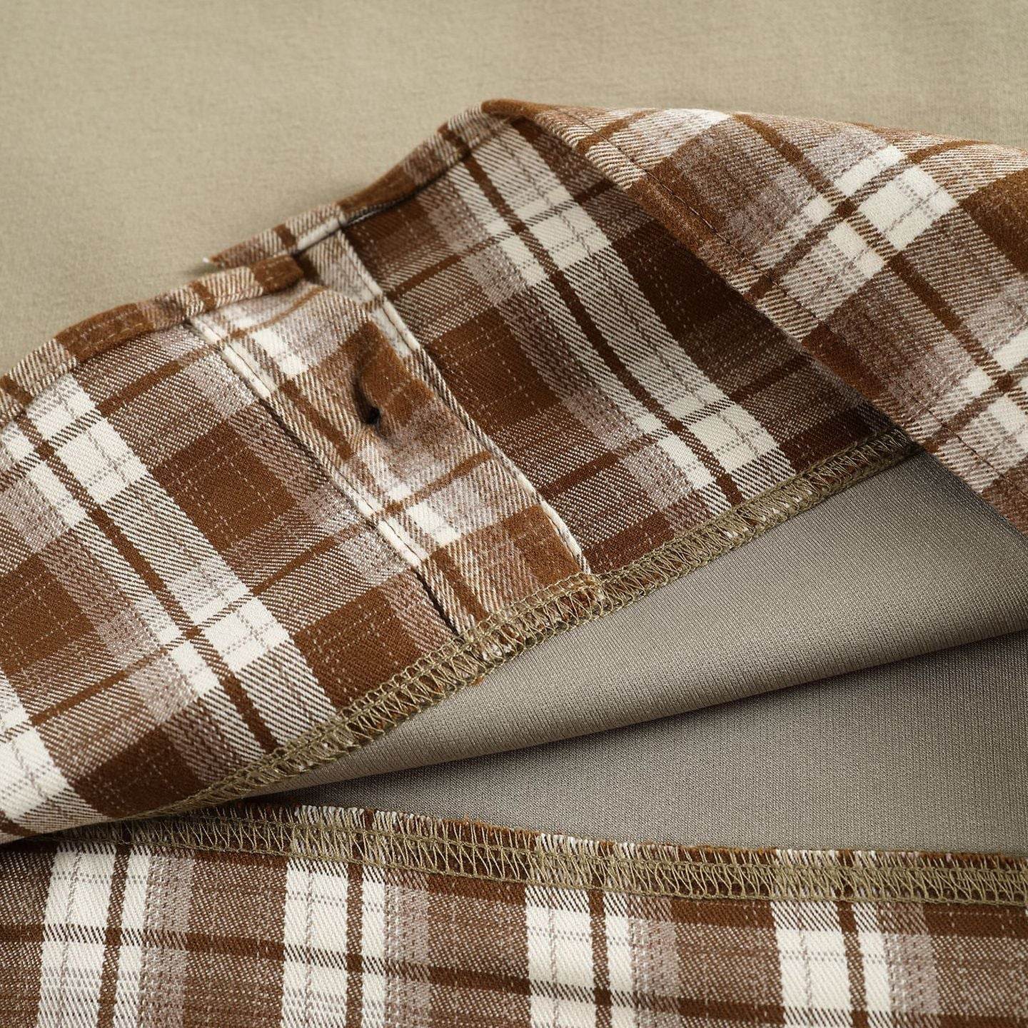Plaid Splicing Fake Two-Piece Loose Hoodie For Men And Women| MuddyStock Originals MuddyStock