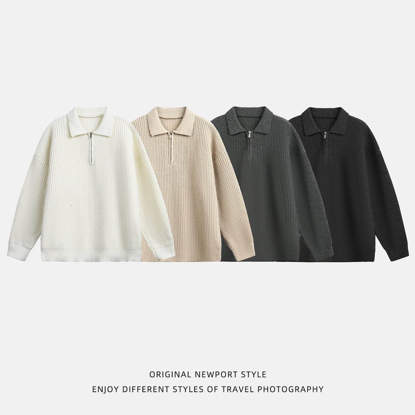 Half zip lapel sweater for men | MuddyStock Originals MuddyStock