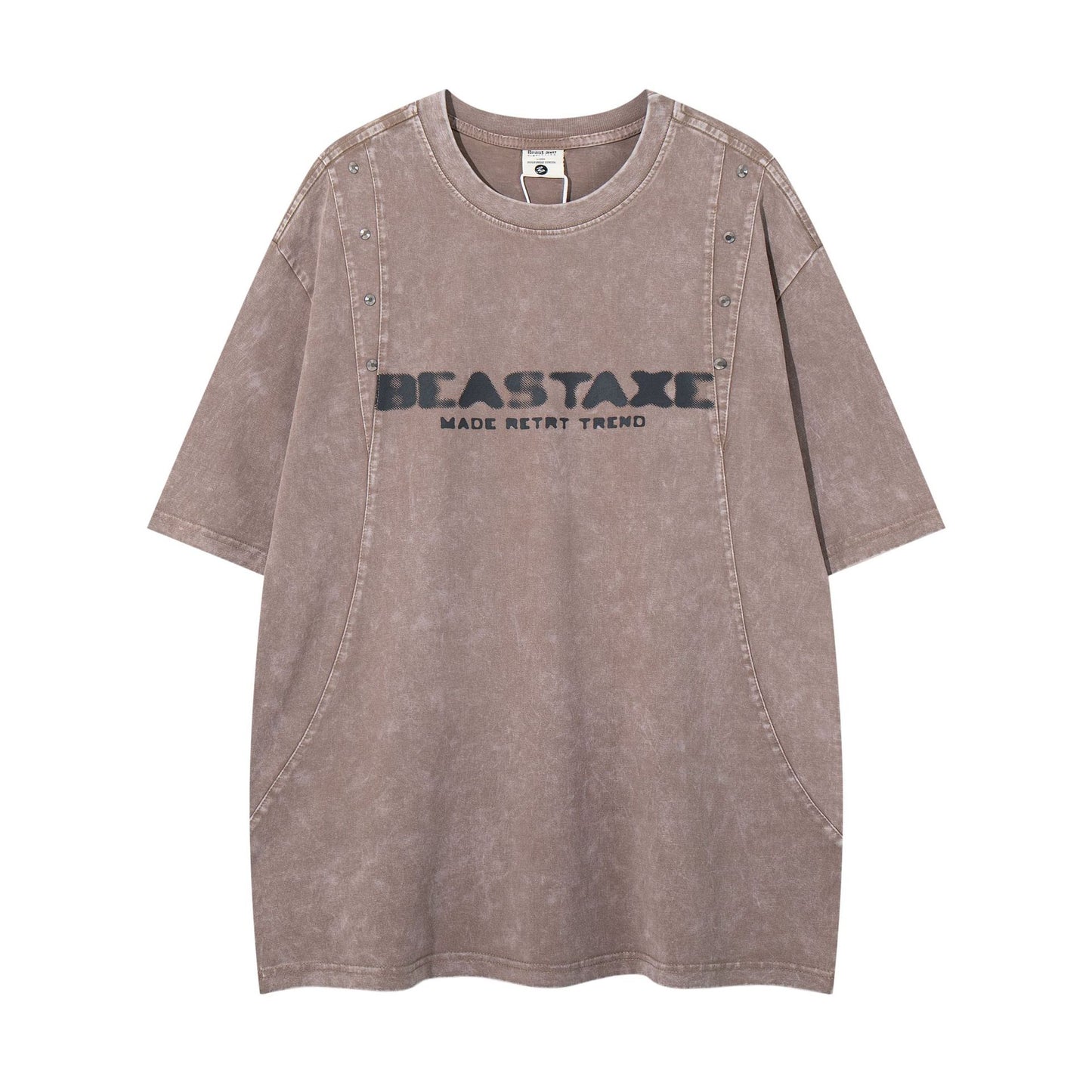 Men's short sleeved T-shirt retro washed pure cotton | MuddyStock Originals Khaki MuddyStock