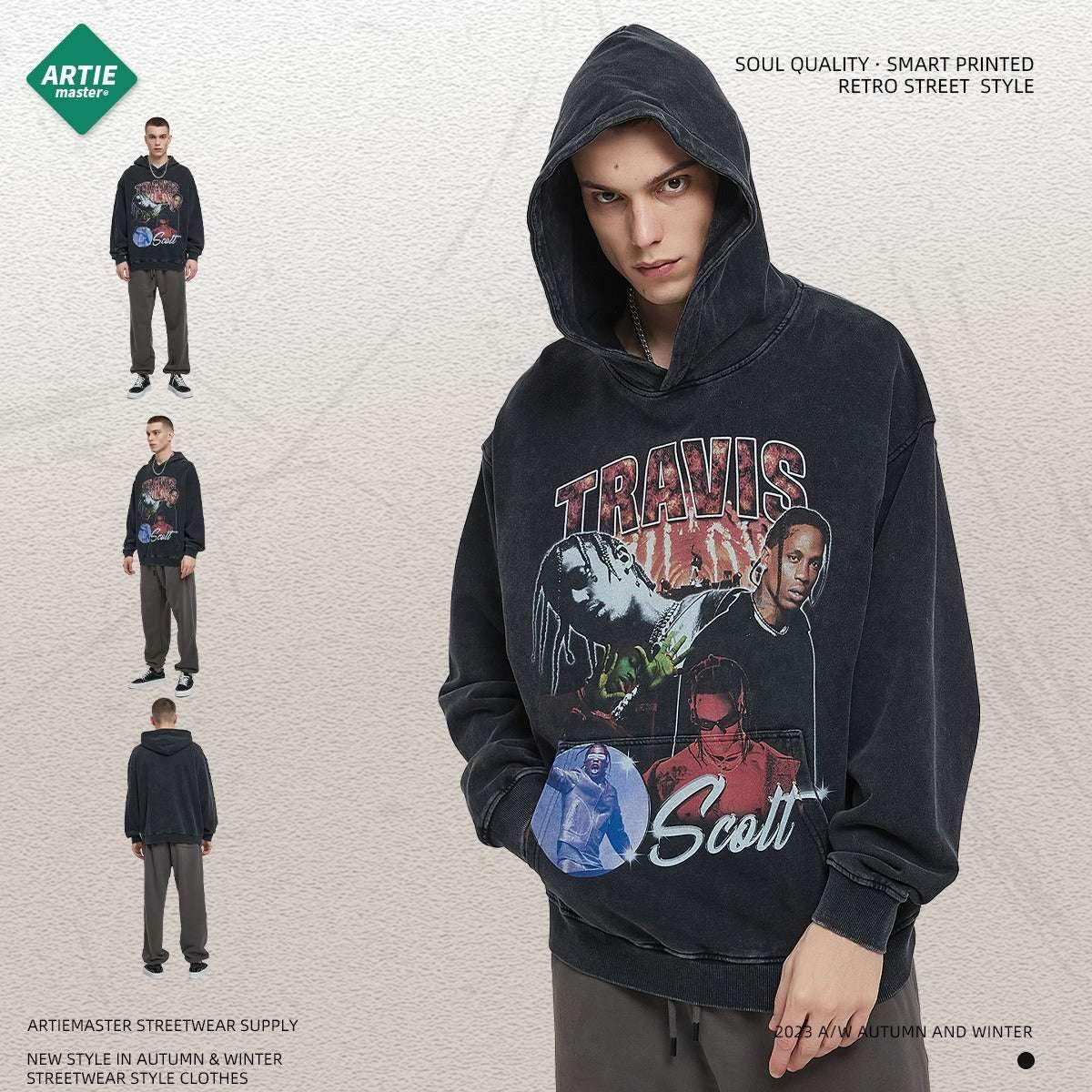 Breathable distressed printed hoodie for men | MuddyStock Originals MuddyStock