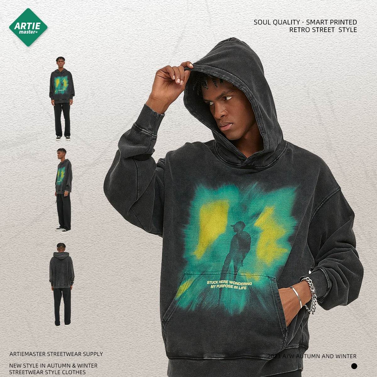 Oversize Loose and Worn Men's Hoodie | MuddyStock Originals MuddyStock