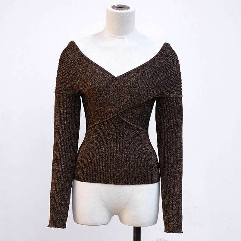 Women's V-neck slim fit long-sleeved top | MuddyStock Originals MuddyStock