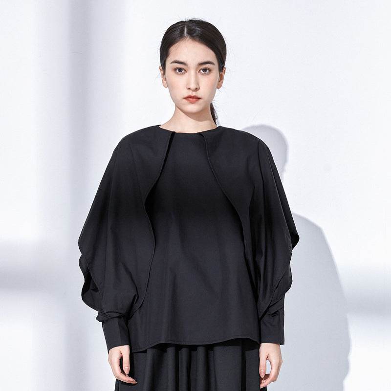 Japanese casual round neck loose top women's lantern sleeves | MuddyStock Originals MuddyStock