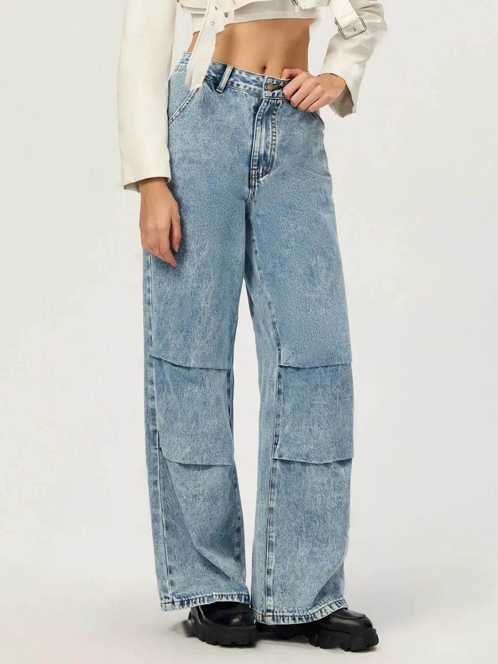 Wide Leg Jeans with Pockets | MuddyStock Originals Light MuddyStock