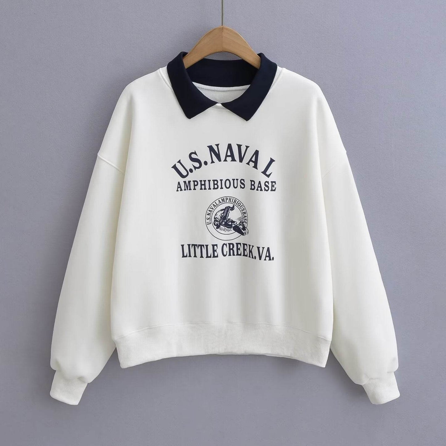 Letter printed sweatshirt for women | MuddyStock Originals White One Size MuddyStock